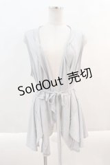 OZZ ANGELO / 後ろ刺繍フリルジレ  ブルーグレー I-24-09-22-073-OO-TO-HD-ZT112