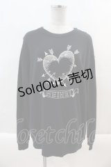 HEIHEI / 槍ハートｐｔトレーナー L 黒Ｘ白 I-24-09-22-032-PU-TS-HD-ZT470