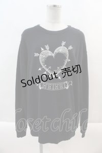 HEIHEI / 槍ハートｐｔトレーナー L 黒Ｘ白 I-24-09-22-032-PU-TS-HD-ZT470