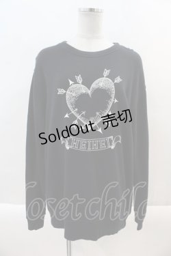 画像1: HEIHEI / 槍ハートｐｔトレーナー L 黒Ｘ白 I-24-09-22-032-PU-TS-HD-ZT470