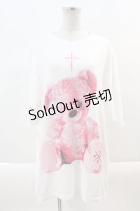 TRAVAS TOKYO / Furry bear Tee  白 I-24-09-22-034-PU-TO-HD-ZT228