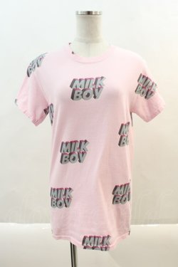 画像1: MILKBOY / CARTOON LOGO Tシャツ  ピンク I-24-09-22-041-MB-TO-HD-ZT329
