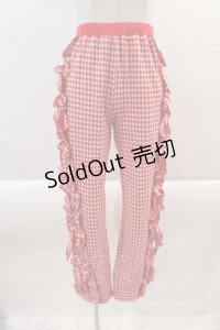 Candy Stripper / DECORATIVE RIBBONパンツ 2 赤Ｘ白チェック I-24-09-26-084-PU-PA-HD-ZT340