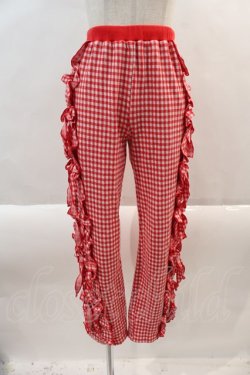 画像1: Candy Stripper / DECORATIVE RIBBONパンツ 2 赤Ｘ白チェック I-24-09-26-084-PU-PA-HD-ZT340