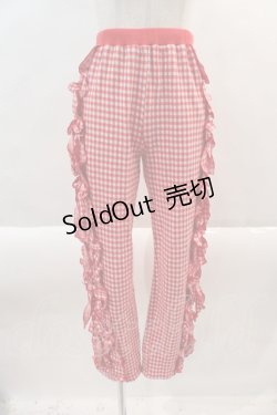 画像1: Candy Stripper / DECORATIVE RIBBONパンツ 2 赤Ｘ白チェック I-24-09-26-084-PU-PA-HD-ZT340