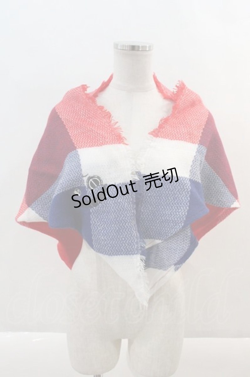 画像1: 【SALE】NieR CLOTHING / NieRちゃんニットストール  青Ｘ白Ｘ赤 I-24-09-27-050-PU-ZA-HD-ZT305 (1)