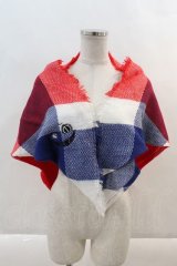 NieR Clothing / NieRちゃんニットストール  青Ｘ白Ｘ赤 I-24-09-27-050-PU-ZA-HD-ZT305