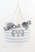 Candy Stripper / BAG ボーダーPEPEちゃんトートバッグ  アイボリーｘ青ｘ黒 I-24-09-27-061-PU-BG-HD-ZT335