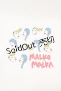 MALKOMALKA / G タオルハンカチ  白ｘ青ｘ黄色 I-24-09-27-022-PU-ZA-HD-ZT305