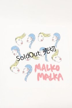 画像1: MALKOMALKA / G タオルハンカチ  白ｘ青ｘ黄色 I-24-09-27-022-PU-ZA-HD-ZT305