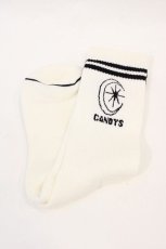 画像1: 【SALE】Candy Stripper / FINEソックス  白Ｘ黒 I-24-09-27-002-PU-ZA-HD-ZT305-F001 (1)