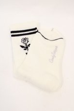 画像2: 【SALE】Candy Stripper / FINEソックス  白Ｘ黒 I-24-09-27-002-PU-ZA-HD-ZT305-F001 (2)