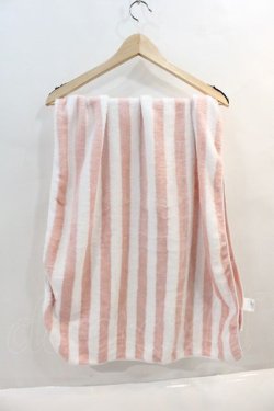 画像2: NieR Clothing / G ストライプブランケット  ピンクｘ白 I-24-09-27-046-PU-ZA-HD-ZT-K016