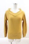画像1: 【SALE】axes femme / デコルテレースアップフード付きニット  イエロー I-24-09-28-012-AX-TO-HD-ZT152 (1)