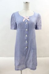MILK / ストライプワンピース  青 I-24-10-01-071-ML-OP-HD-OS