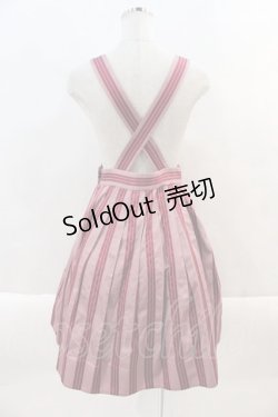 画像2: Jane Marple /  Dot Stripe Jacquardサロペットスカート  ピンク I-24-10-01-035-JM-OP-HD-ZI