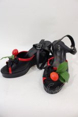 画像1: 【SALE】MILK / チェリーリボンサンダル M 黒 I-24-10-05-117-ML-SH-HD-ZTK014 (1)