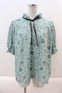 axes femme POETIQUE / ディズニーバンビ/ブラウス M グリーン I-24-10-05-002-AX-BL-HD-OS