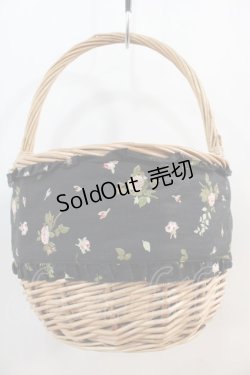 画像2: PINK HOUSE / little sunny bite×PINK HOUSE lsb floral ribbon basket bag  黒 I-24-10-07-100-LO-BG-HD-ZI