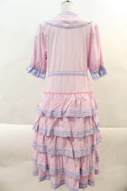 画像2: alcali / コットンギンガム前開きワンピース  ラベンダーチェック I-24-10-12-048-LO-OP-HD-ZS