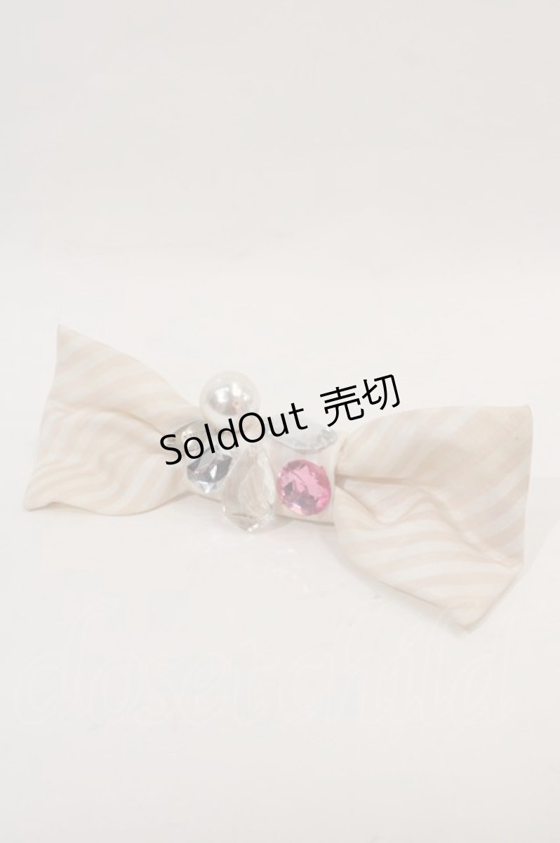 画像1: 【SALE】MILK / HAT ビジューリボンバレッタ  ピンクＸシルバー I-24-10-12-118-ML-AC-HD-ZT437-F005 (1)