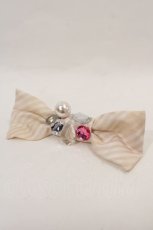 画像1: 【SALE】MILK / HAT ビジューリボンバレッタ  ピンクＸシルバー I-24-10-12-118-ML-AC-HD-ZT437-F005 (1)
