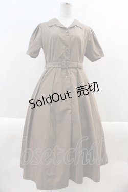 画像1: an another angelus / レトロ釦使い開衿シャツワンピース  ブラウン I-24-10-24-069-CA-OP-HD-ZI