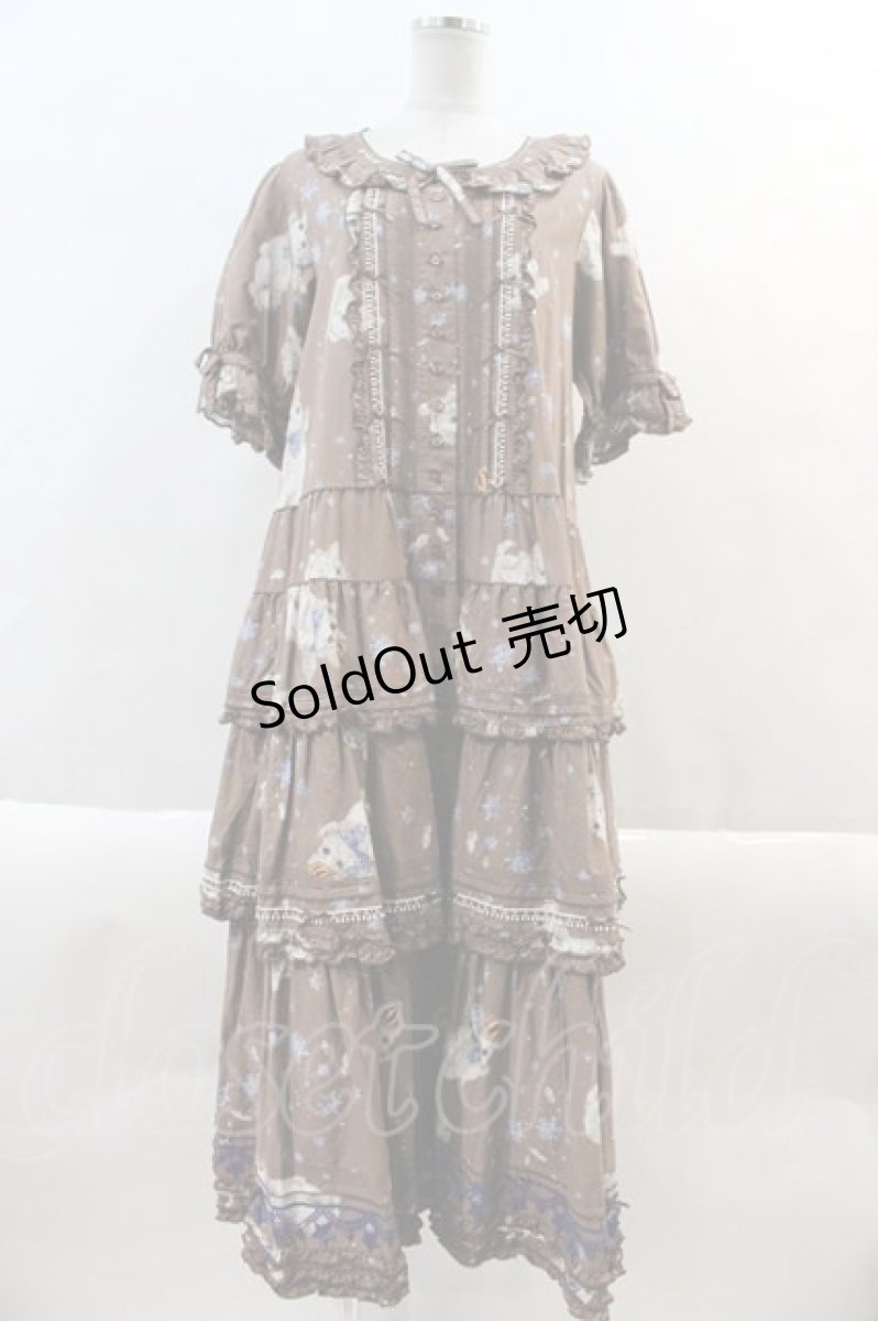 画像1: PINK HOUSE / スノーフェアリーテールプリントワンピース  ブラウン I-24-10-24-087-LO-OP-HD-ZI (1)