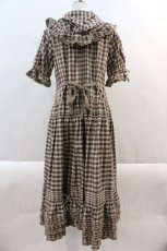 画像2: PINK HOUSE / フード付きタータンチェックワンピース  ブラウンチェック I-24-10-24-088-LO-OP-HD-ZT389 (2)