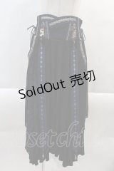 Ozz oneste / 袴デザインスカート  黒ｘ青 I-24-10-24-102-OO-PA-HD-ZI