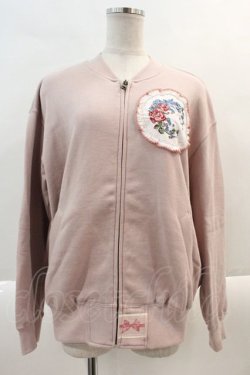 画像1: PINK HOUSE / バラワッペン付き裏毛ブルゾン  ピンク I-24-10-24-035-LO-TO-HD-OS