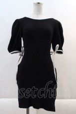 画像1: 【SALE】lilLilly / ワッフルミニワンピース  ブラック×ホワイト I-24-11-01-065-LO-OP-HD-ZT111 (1)