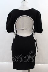 画像2: 【SALE】lilLilly / ワッフルミニワンピース  ブラック×ホワイト I-24-11-01-065-LO-OP-HD-ZT111 (2)