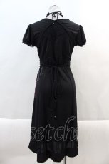 画像2: Ozz oneste / フロント編み上げ半袖ワンピース  黒ＸボルドーＸ紫 I-24-11-01-074-OO-OP-HD-ZT111 (2)