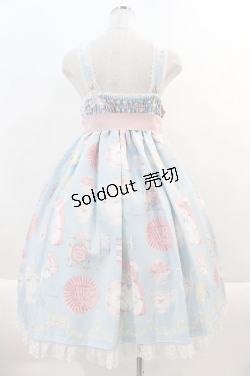 画像2: Angelic Pretty / Doll's Tea PartyジャンパースカートSet  サックス I-24-11-01-045-AP-OP-HD-ZI (2)