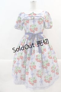 Emily Temple cute / Strawberry Ribbon treeワンピース  ブルー I-24-11-06-047-ET-OP-HD-ZI