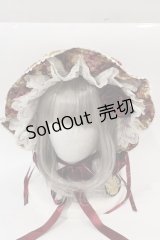 ALICE and the PIRATES / 追憶のオーナメントローズ柄ボンネット  ボルドー I-24-11-12-107-PA-AC-HD-ZI