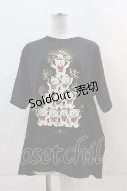 画像1: Karl Helmut / くまさんタワーTシャツ・ソックス・ポーチセット L 黒 I-24-11-18-064-EL-TO-HD-ZI