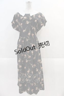 画像1: INGEBORG / チューリップドットワンピース  黒X白Xピンク I-24-11-18-087-LO-OP-HD-ZT389