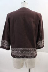 画像2: 【SALE】INGEBORG / 裾レース刺繍ジャケット M ボルドーＸ白 I-24-11-18-028-LO-JA-HD-ZT031 (2)