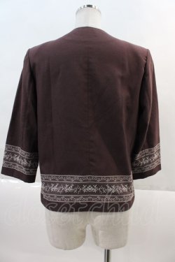 画像2: INGEBORG / 裾レース刺繍ジャケット M ボルドーＸ白 I-24-11-18-028-LO-JA-HD-ZT031