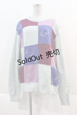 画像1: Karl Helmut / パッチワークスウェット L サックスX青X紫Xボルドー I-24-11-18-048-EL-TO-HD-ZI