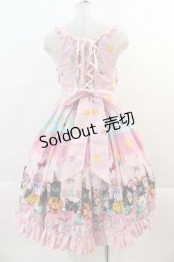 画像2: BABY,THE STARS SHINE BRIGHT / Soiree Au Chat Noir柄お星さまジャンパースカート  ピンク I-24-11-24-053-BA-OP-HD-ZY