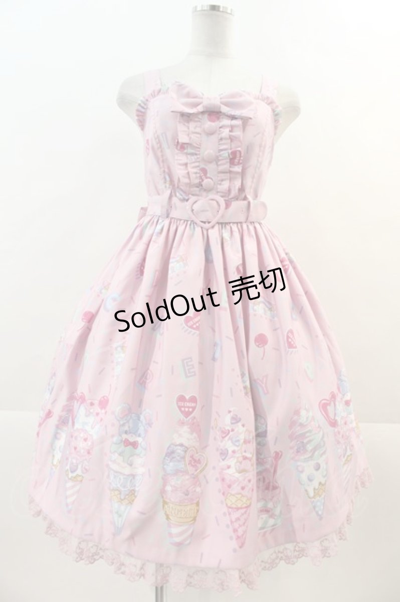 画像1: Angelic Pretty / Decoration Ice Creamジャンパースカート  ピンク I-24-11-24-048-AP-OP-HD-ZI (1)
