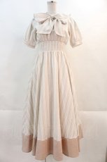 画像1: 【SALE】An MILLE / ヘム切替バイカラーワンピース  アイボリーＸピンク I-24-11-29-079-EL-OP-HD-ZT427 (1)
