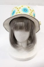 画像2: 【SALE】Coco&Ami / フラワー柄ハット  白ＸサックスＸイエロー I-24-12-01-103-LO-AC-HD-ZTK011 (2)