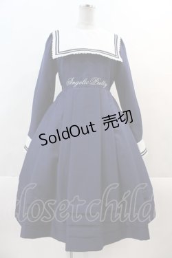 画像1: Angelic Pretty / 上級生ワンピース  ネイビーＸ白 I-24-12-02-040-AP-OP-HD-ZY