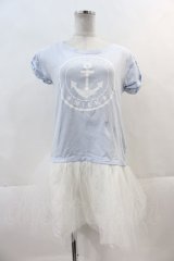 MILK / LADY NAVY ドレス  サックスＸ白 I-24-12-07-060-ML-OP-HD-OS