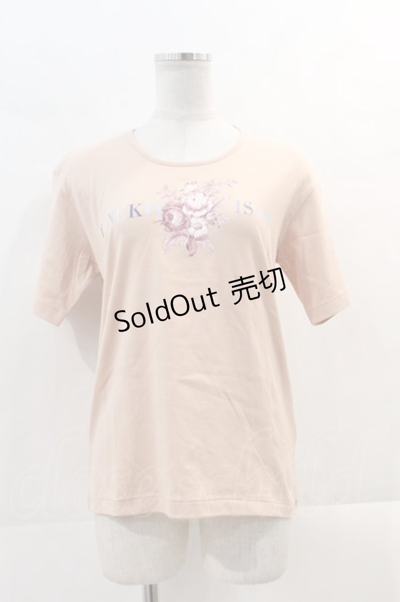 画像1: 【SALE】KANEKO ISAO / ロゴブーケTシャツ  ピンク I-24-12-07-029-EL-TO-HD-ZT367 (1)