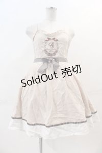 Amavel / ストロベリー刺繍リボンジャンパースカート  ベージュＸ赤 I-24-12-09-054-CA-OP-HD-ZI